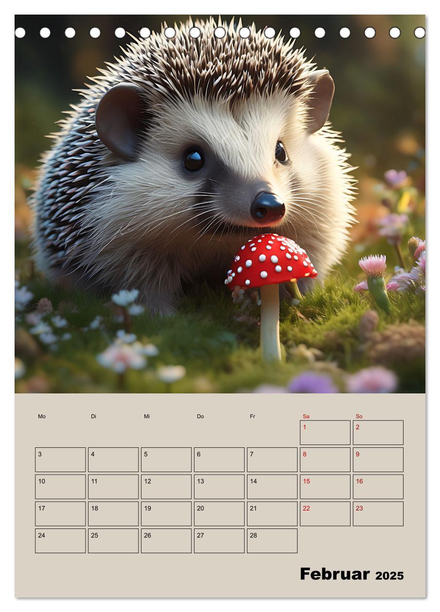 Bild: 9783457136874 | Tierkinder im Zauberwald (Tischkalender 2025 DIN A5 hoch), CALVENDO...