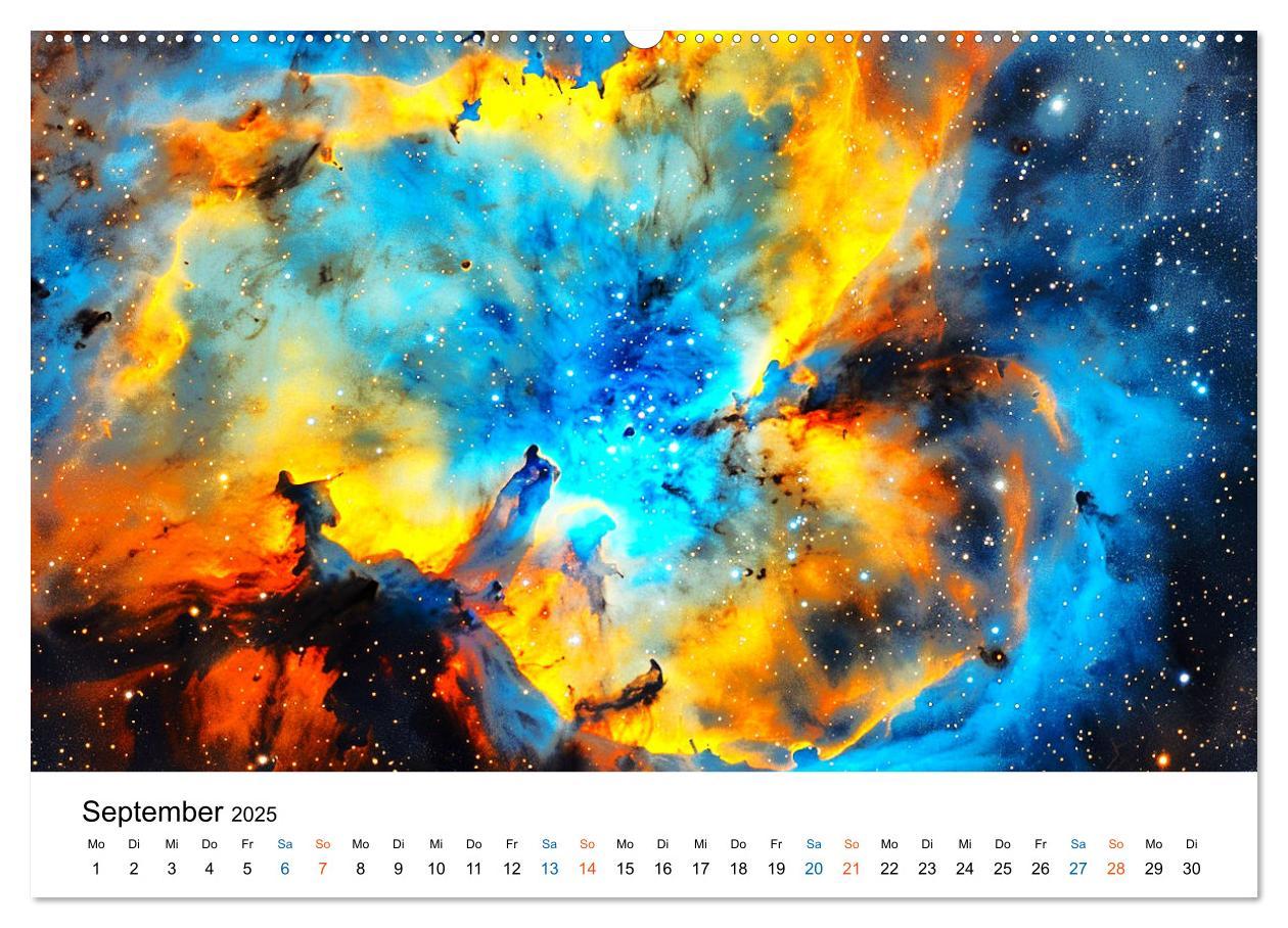 Bild: 9783457140017 | Strahlende Sternennebel (Wandkalender 2025 DIN A2 quer), CALVENDO...