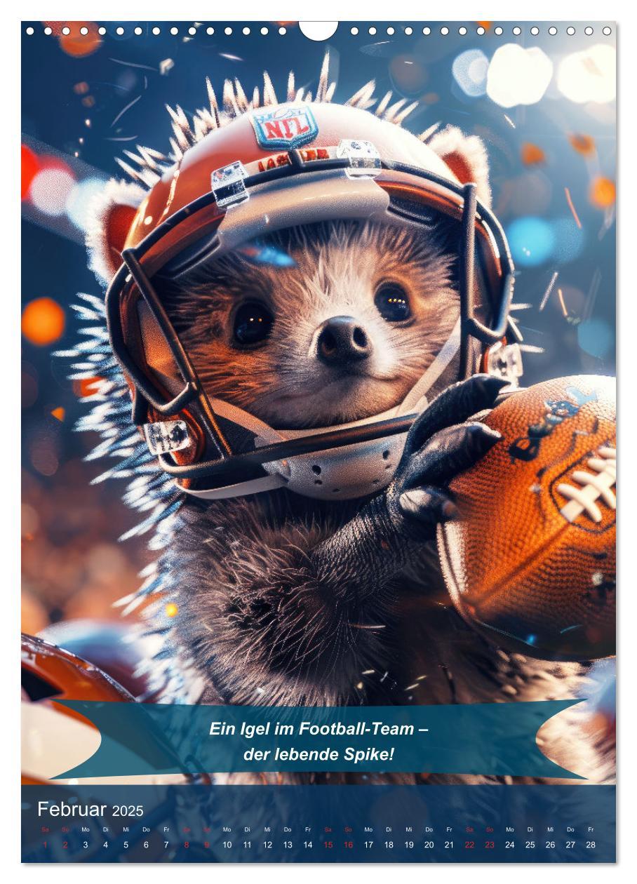 Bild: 9783457163108 | American Football mit tierischem Humor (Wandkalender 2025 DIN A3...