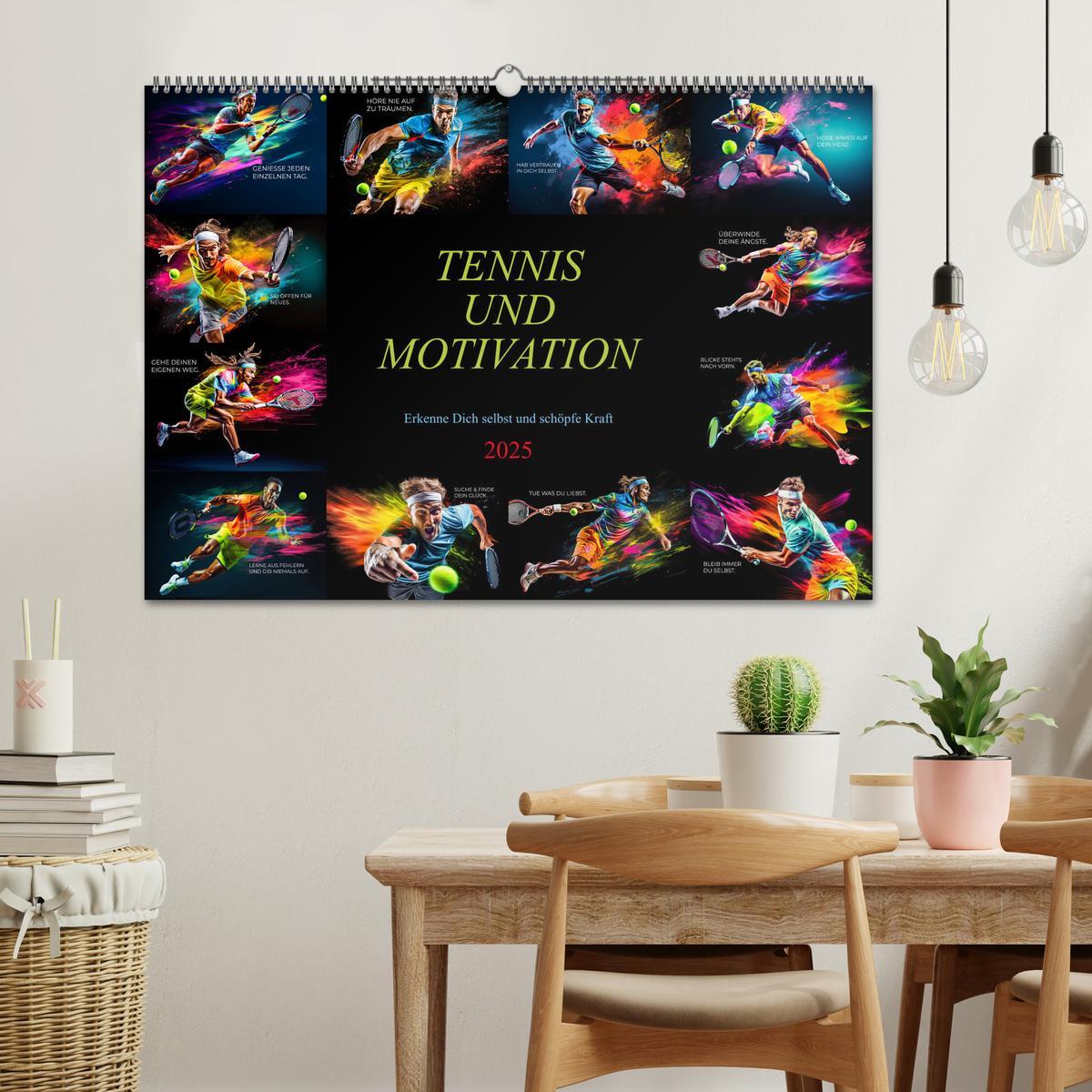 Bild: 9783383873850 | Tennis und Motivation (Wandkalender 2025 DIN A2 quer), CALVENDO...