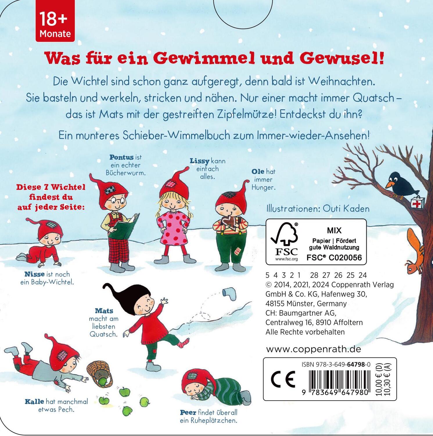 Rückseite: 9783649647980 | Mein Winterwichtel-Schieberbuch | Outi Kaden | Buch | 14 S. | Deutsch