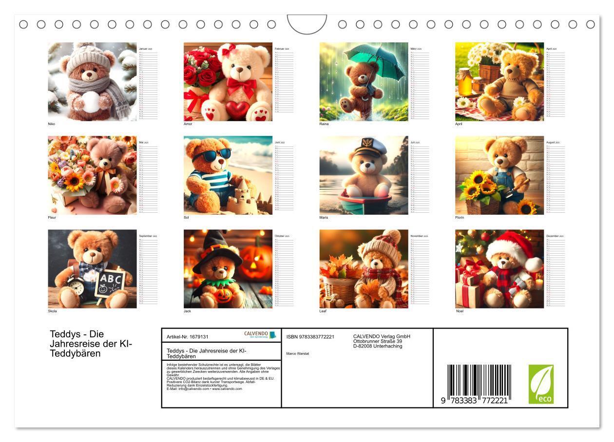 Bild: 9783383772221 | Teddys - Die Jahresreise der KI-Teddybären (Wandkalender 2025 DIN...