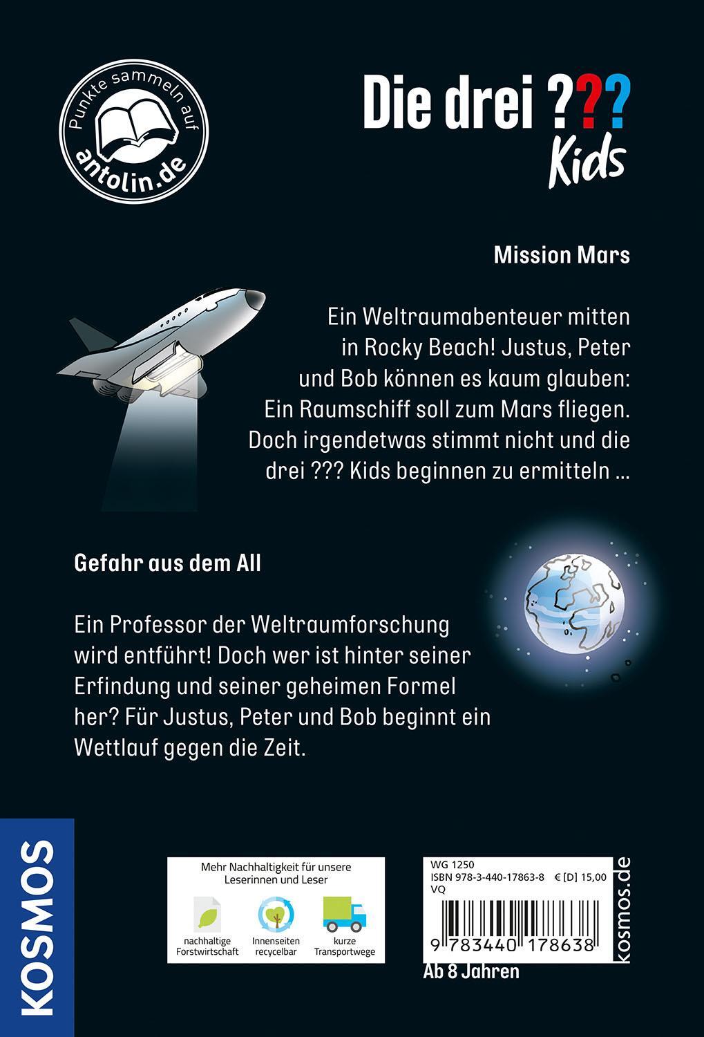 Bild: 9783440178638 | Die drei ??? Kids, Weltraumdetektive | Zwei Fälle in einem Band | Buch