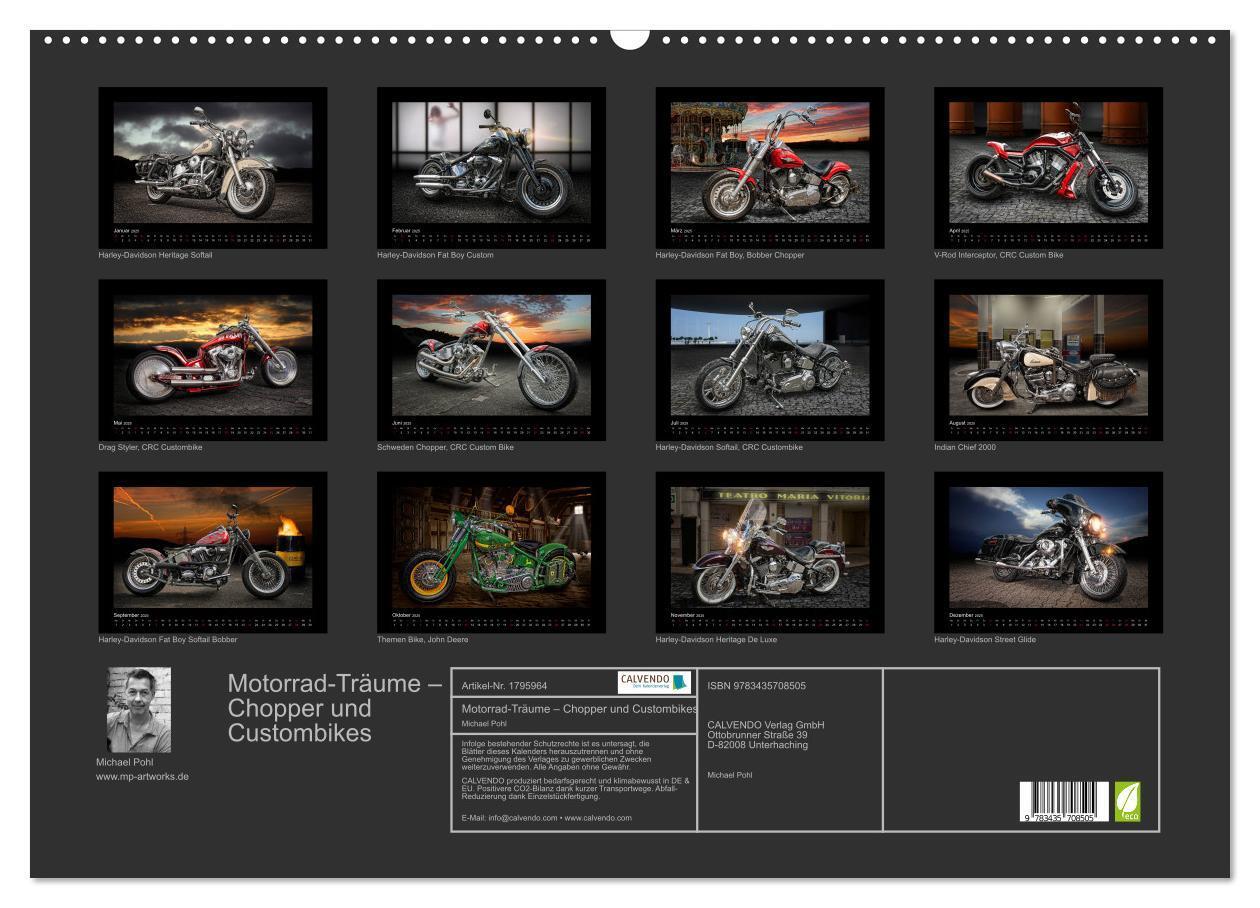 Bild: 9783435708505 | Motorrad-Träume ¿ Chopper und Custombikes (Wandkalender 2025 DIN A2...