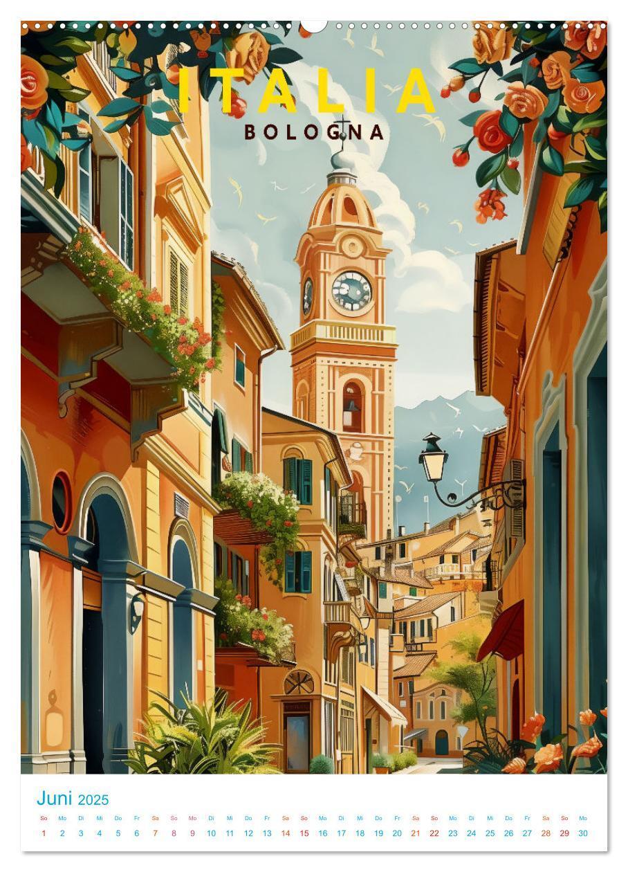 Bild: 9783457130308 | Italien - Old School Poster Style (Wandkalender 2025 DIN A2 hoch),...