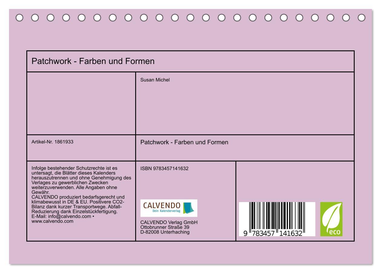 Bild: 9783457141632 | Patchwork - Farben und Formen (Tischkalender 2025 DIN A5 quer),...