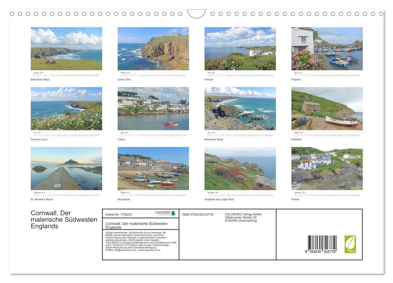 Bild: 9783435316779 | Cornwall. Der malerische Südwesten Englands (Wandkalender 2025 DIN...