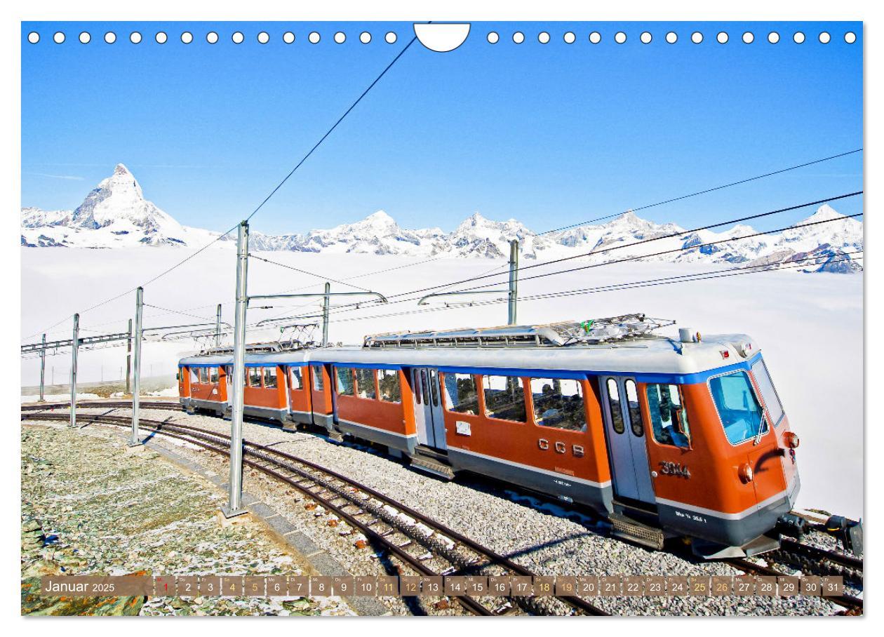 Bild: 9783457140321 | Im Zug durch Schweizer Berge (Wandkalender 2025 DIN A4 quer),...