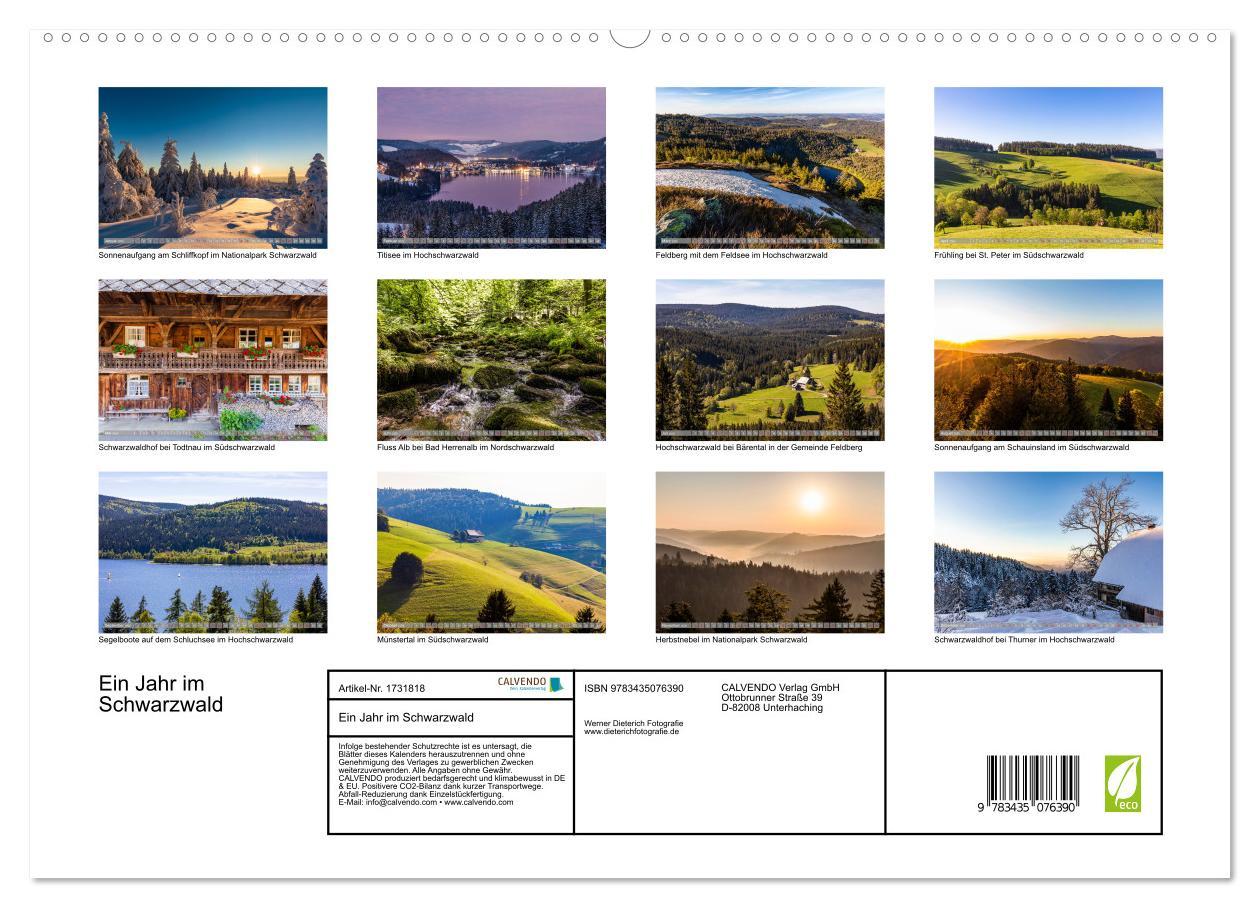 Bild: 9783435076390 | Ein Jahr im Schwarzwald (Wandkalender 2025 DIN A2 quer), CALVENDO...