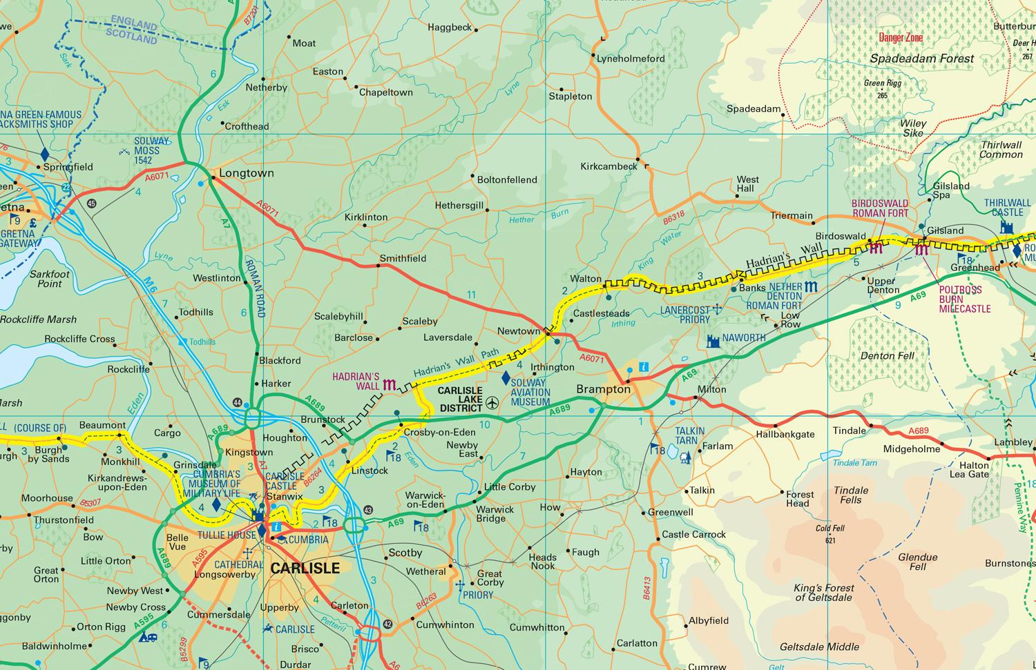 Bild: 9780008602987 | Hadrian's Wall Path National Trail Map | Collins Maps | (Land-)Karte