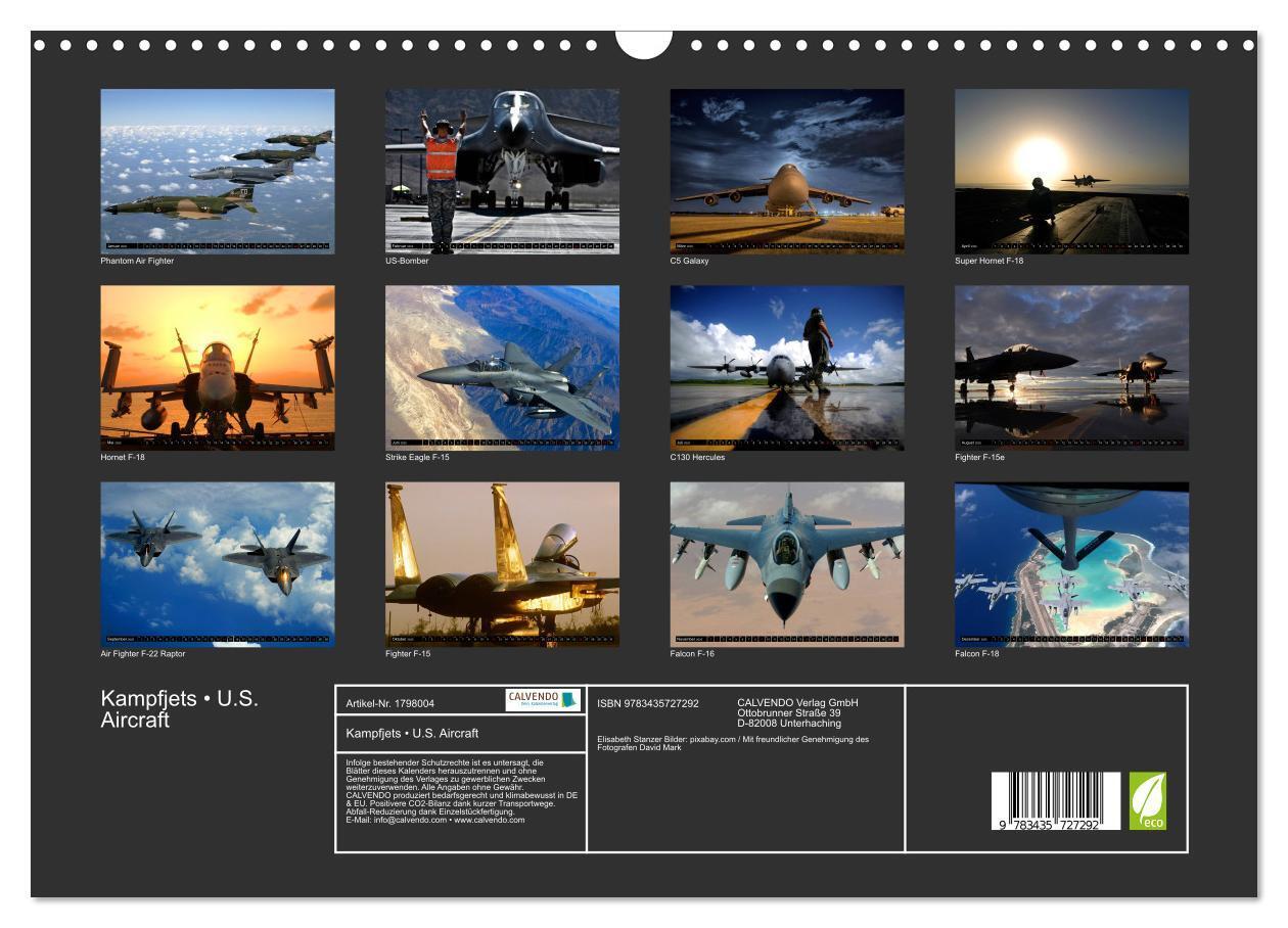 Bild: 9783435727292 | Kampfjets ¿ U.S. Aircraft (Wandkalender 2025 DIN A3 quer), CALVENDO...