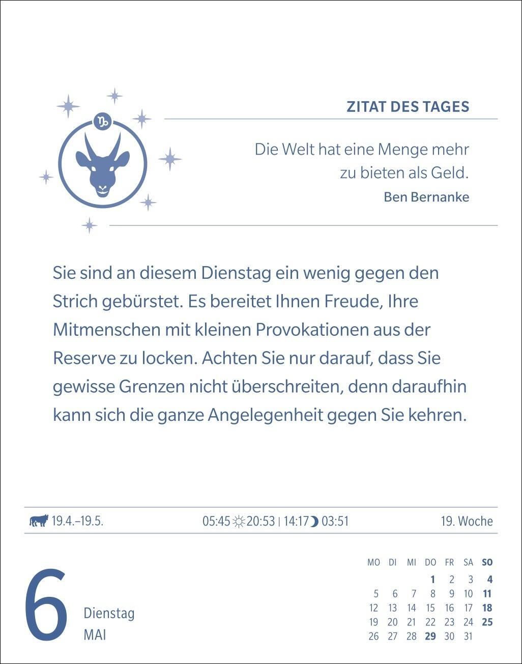 Bild: 9783840033643 | Steinbock Sternzeichenkalender 2025 - Tagesabreißkalender - Ihr...