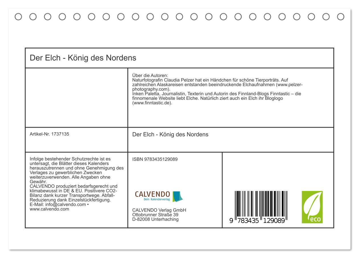 Bild: 9783435129089 | Der Elch - König des Nordens (Tischkalender 2025 DIN A5 quer),...