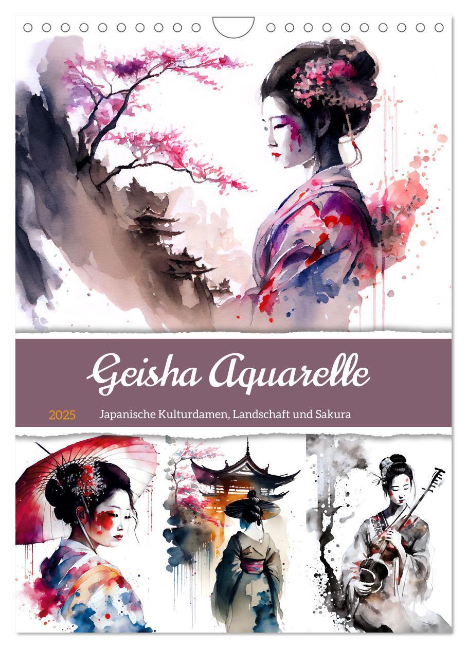 Cover: 9783435885862 | Geisha Aquarelle - Japanische Kulturdamen, Landschaft und Sakura...