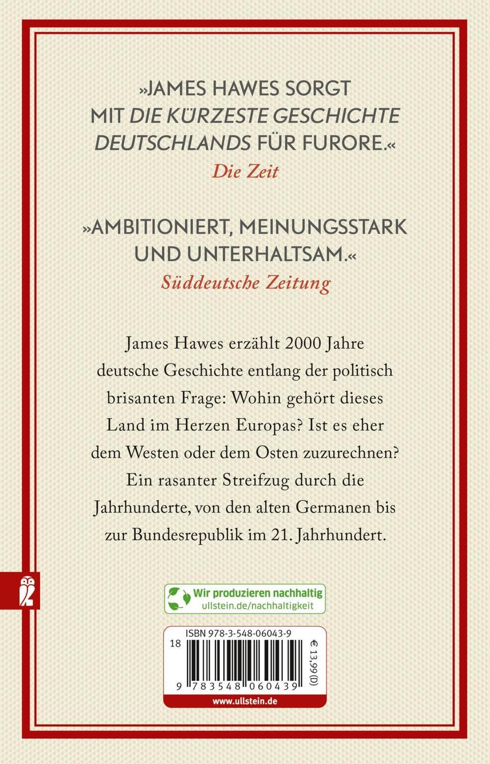 Rückseite: 9783548060439 | Die kürzeste Geschichte Deutschlands | James Hawes | Taschenbuch