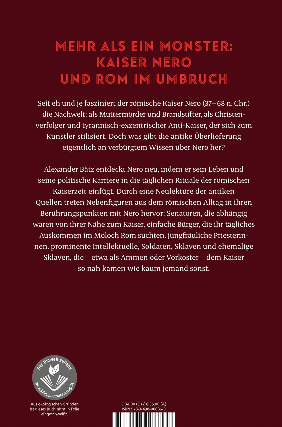 Rückseite: 9783498006860 | Nero | Wahnsinn und Wirklichkeit | Alexander Bätz | Buch | Deutsch