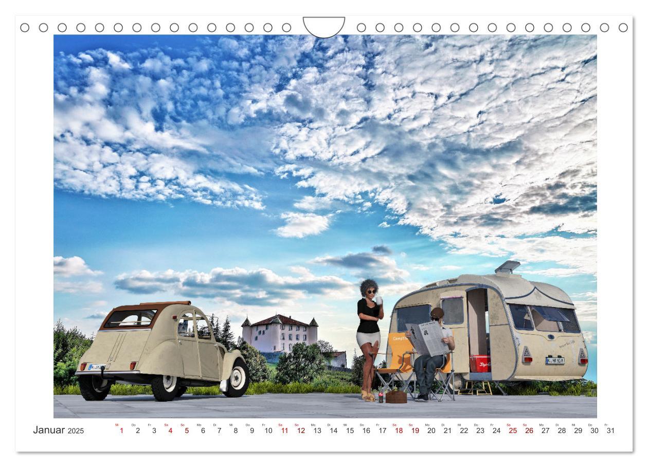 Bild: 9783435070114 | Vintage Caravaning (Wandkalender 2025 DIN A4 quer), CALVENDO...