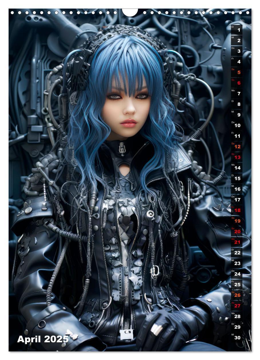 Bild: 9783435848799 | ROCKERINNEN Cyber, Goth, Punk und mehr (Wandkalender 2025 DIN A3...