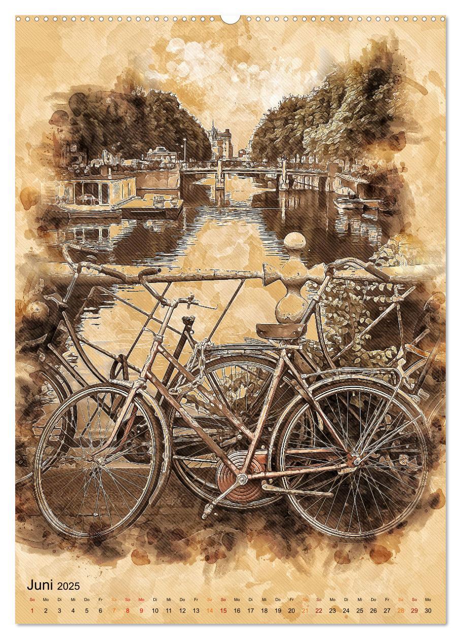 Bild: 9783435929931 | Fahrrad - Retro-Kalender (Wandkalender 2025 DIN A2 hoch), CALVENDO...