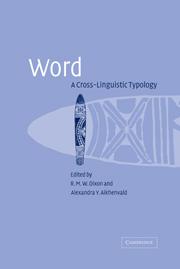 Cover: 9780521046053 | Word | A Cross-Linguistic Typology | R. M. W. Dixon (u. a.) | Buch