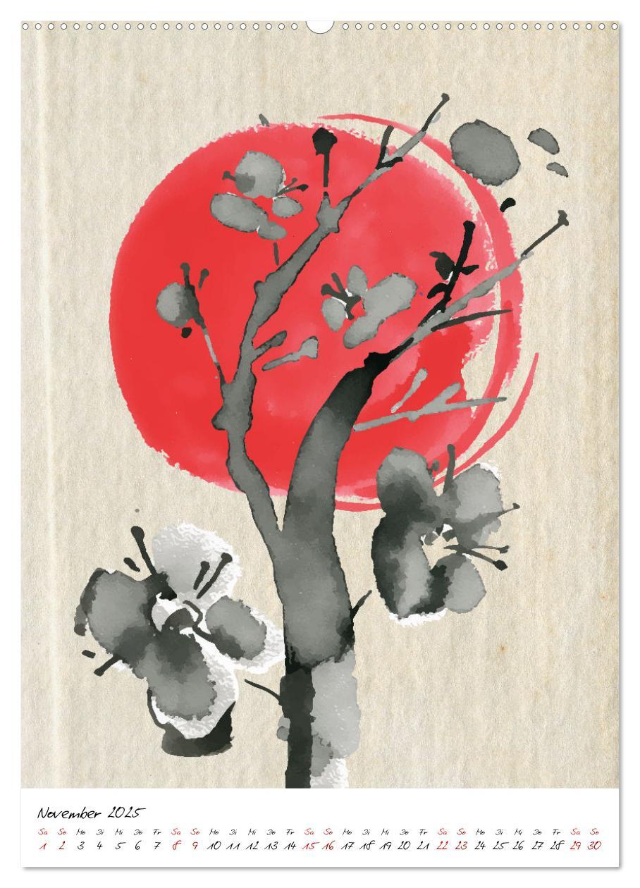 Bild: 9783435917822 | Sumi-e Kunst im japanischen Stil (Wandkalender 2025 DIN A2 hoch),...