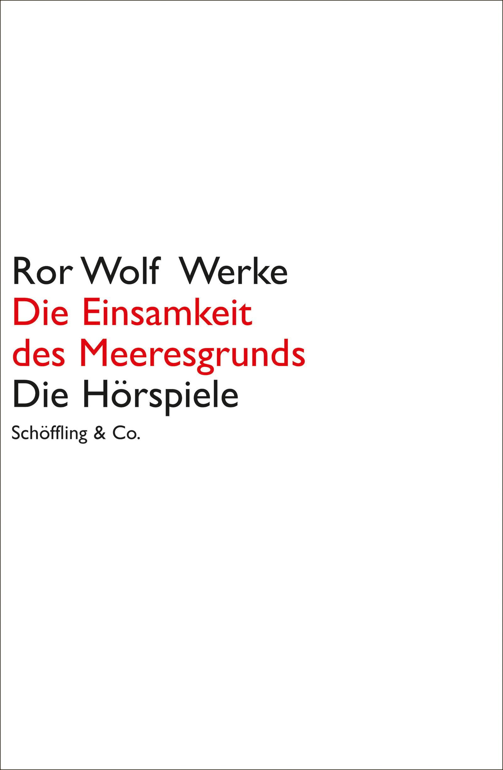 Cover: 9783895619175 | Die Einsamkeit des Meeresgrunds | Ror Wolf | Buch | Ror Wolf Werke