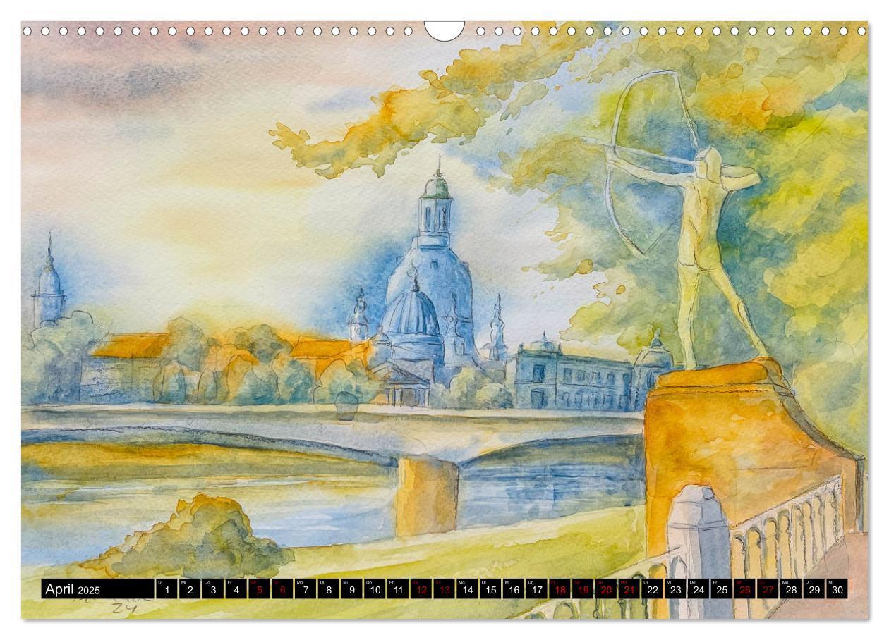 Bild: 9783457224731 | Dresden und das Elbtal - Ein Aquarellkalender von Claudia Pinkau...