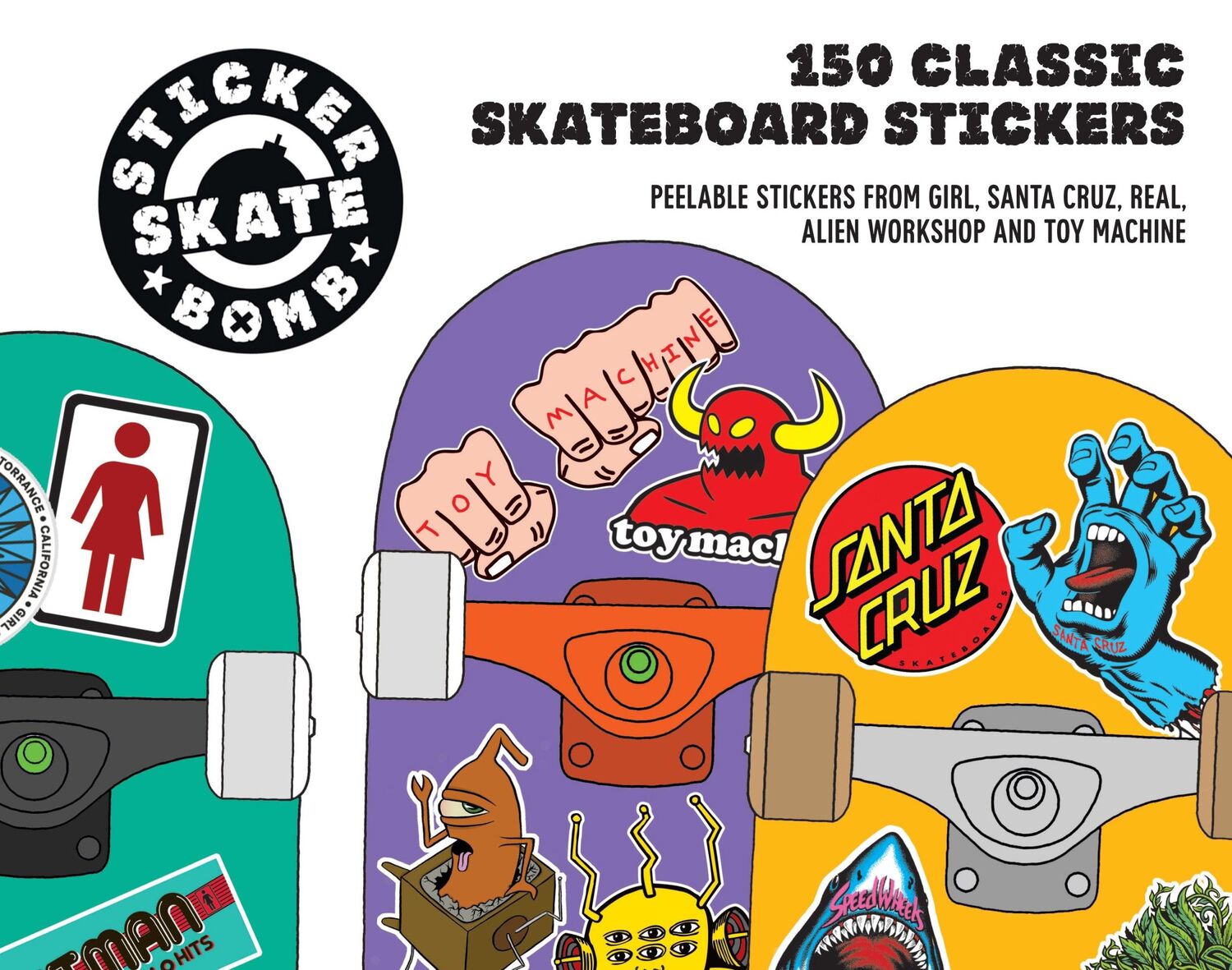 Cover: 9781780674124 | Stickerbomb Skate | 150 Classic Skateboard Stickers | Studio Rarekwai