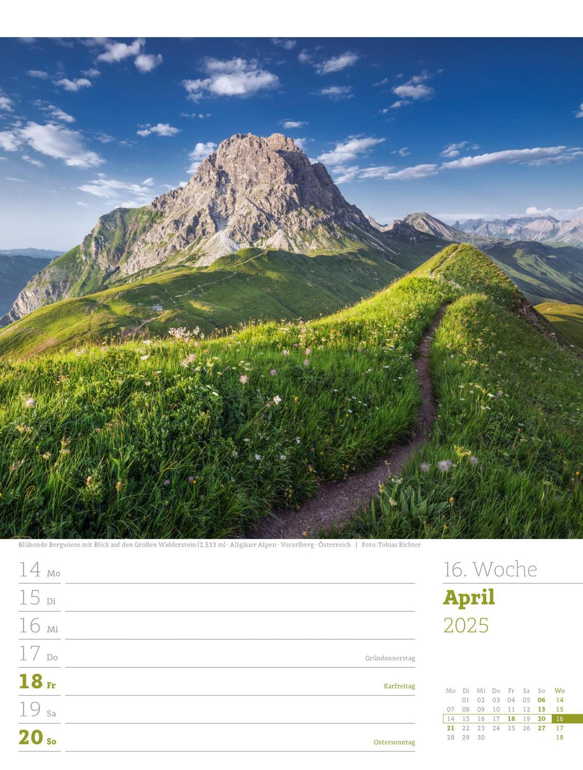 Bild: 9783838435022 | Faszination Alpenwelt - Wochenplaner Kalender 2025 | Kunstverlag