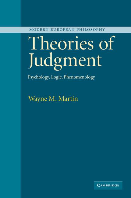 Cover: 9780521101905 | Theories of Judgment | Psychology, Logic, Phenomenology | Taschenbuch