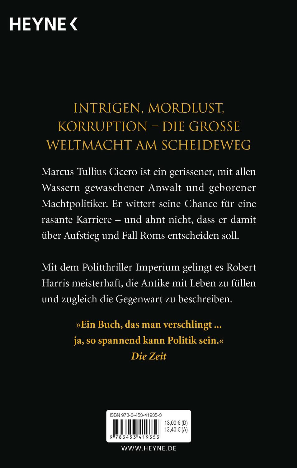 Bild: 9783453419353 | Imperium | Cicero 01 | Robert Harris | Taschenbuch | Cicero | 496 S.