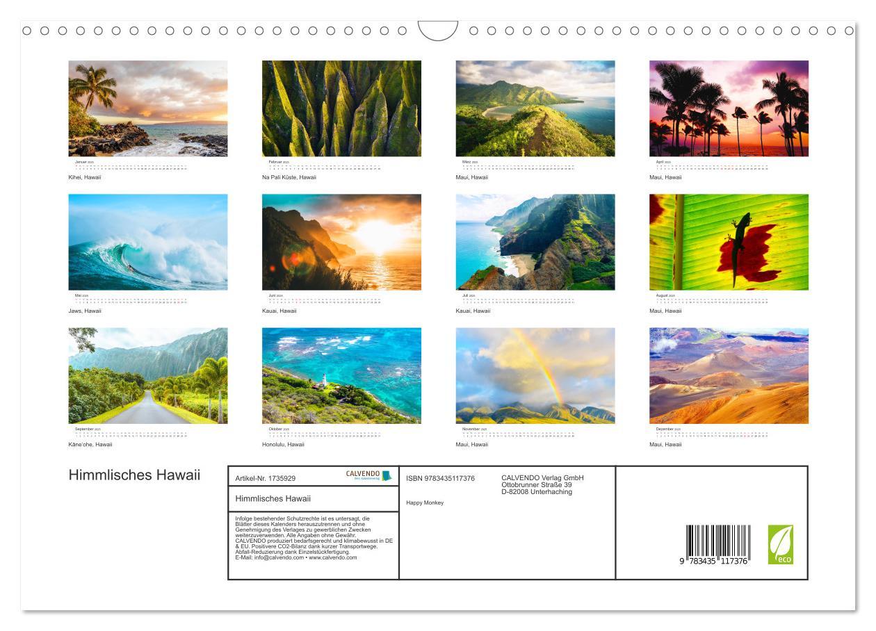 Bild: 9783435117376 | Himmlisches Hawaii (Wandkalender 2025 DIN A3 quer), CALVENDO...