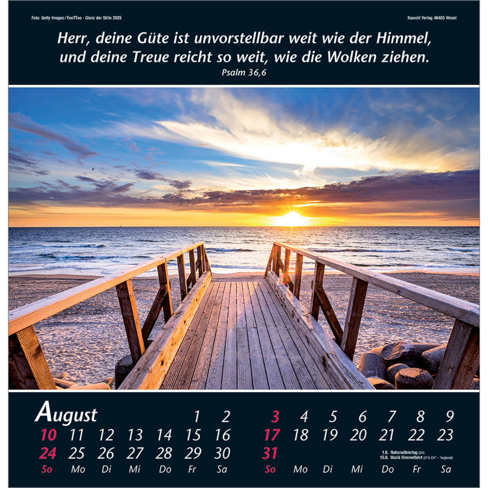 Bild: 9783754820056 | Glanz der Stille 2025 | Psalmworte und Farbfotos zur Besinnung | 14 S.