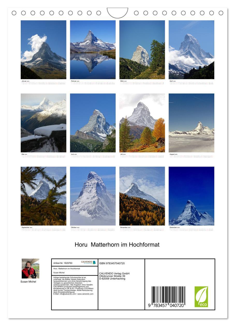 Bild: 9783457040720 | Horu Matterhorn im Hochformat (Wandkalender 2025 DIN A4 hoch),...