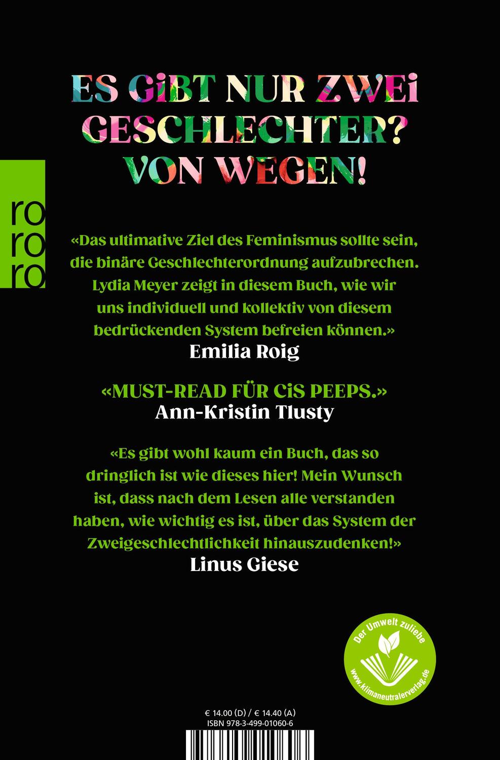 Rückseite: 9783499010606 | Die Zukunft ist nicht binär | Lydia Meyer | Taschenbuch | 224 S.