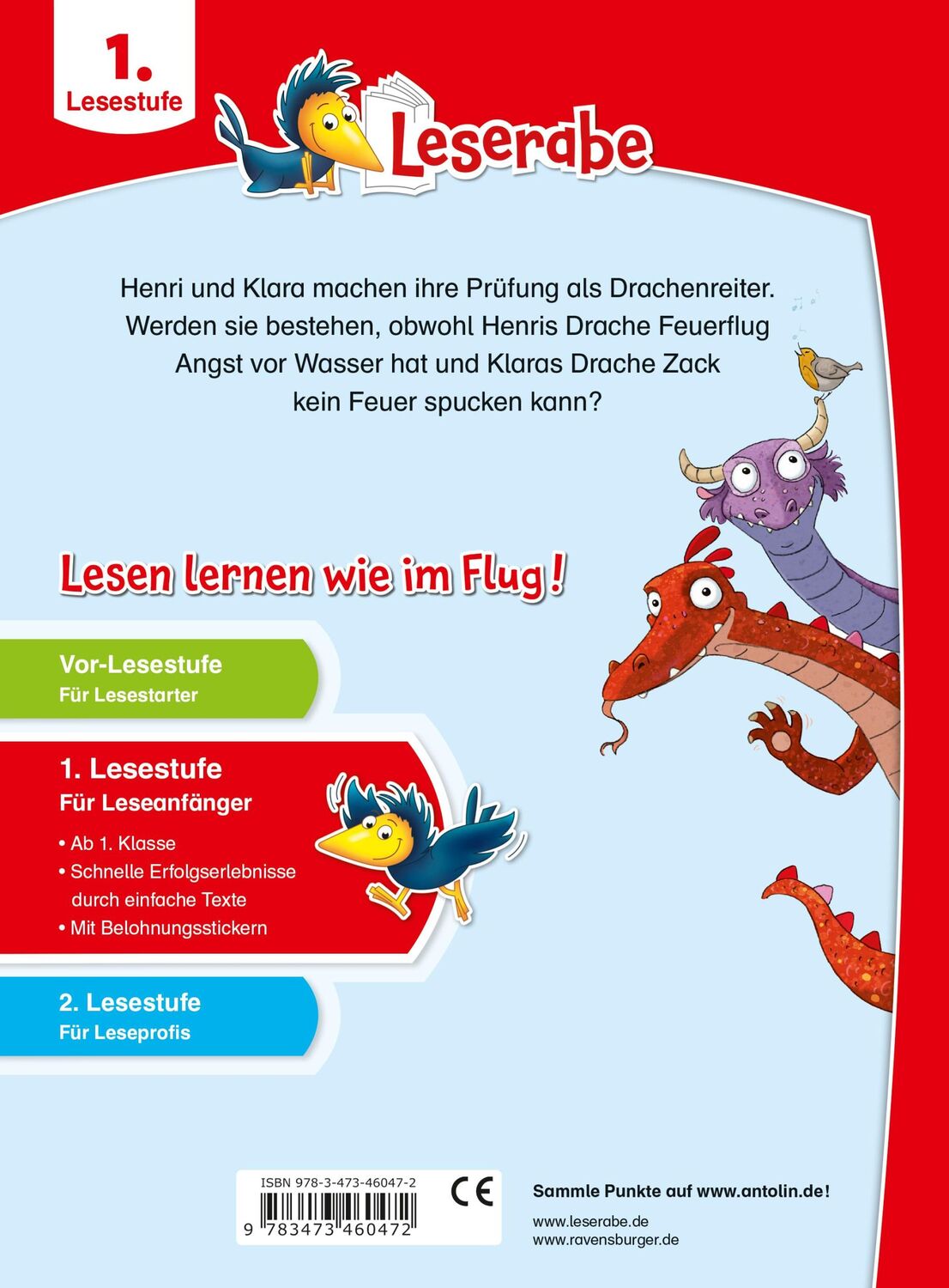 Rückseite: 9783473460472 | Die Drachenreiter-Schule - Leserabe ab 1. Klasse - Erstlesebuch für...