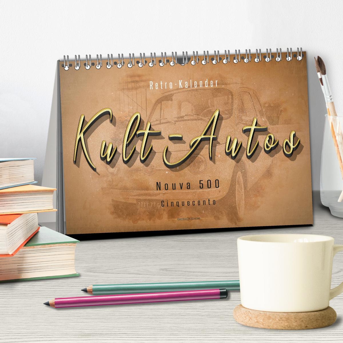 Bild: 9783435151103 | Kult-Autos, Nuova 500 (Tischkalender 2025 DIN A5 quer), CALVENDO...