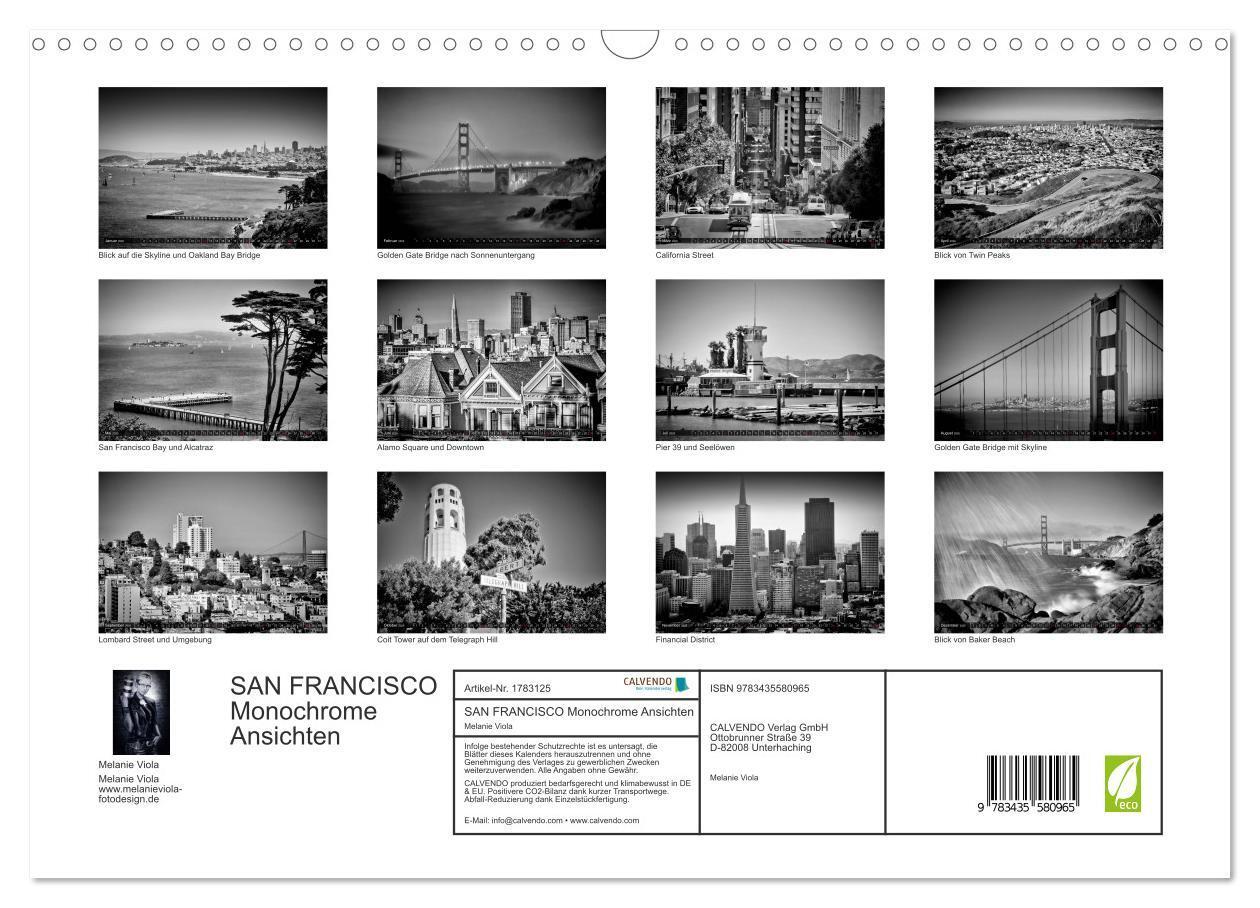 Bild: 9783435580965 | SAN FRANCISCO Monochrome Ansichten (Wandkalender 2025 DIN A3 quer),...