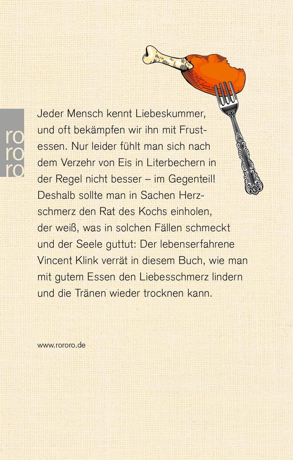 Rückseite: 9783499633287 | Meine Rezepte gegen Liebeskummer | Vincent Klink | Buch | Deutsch