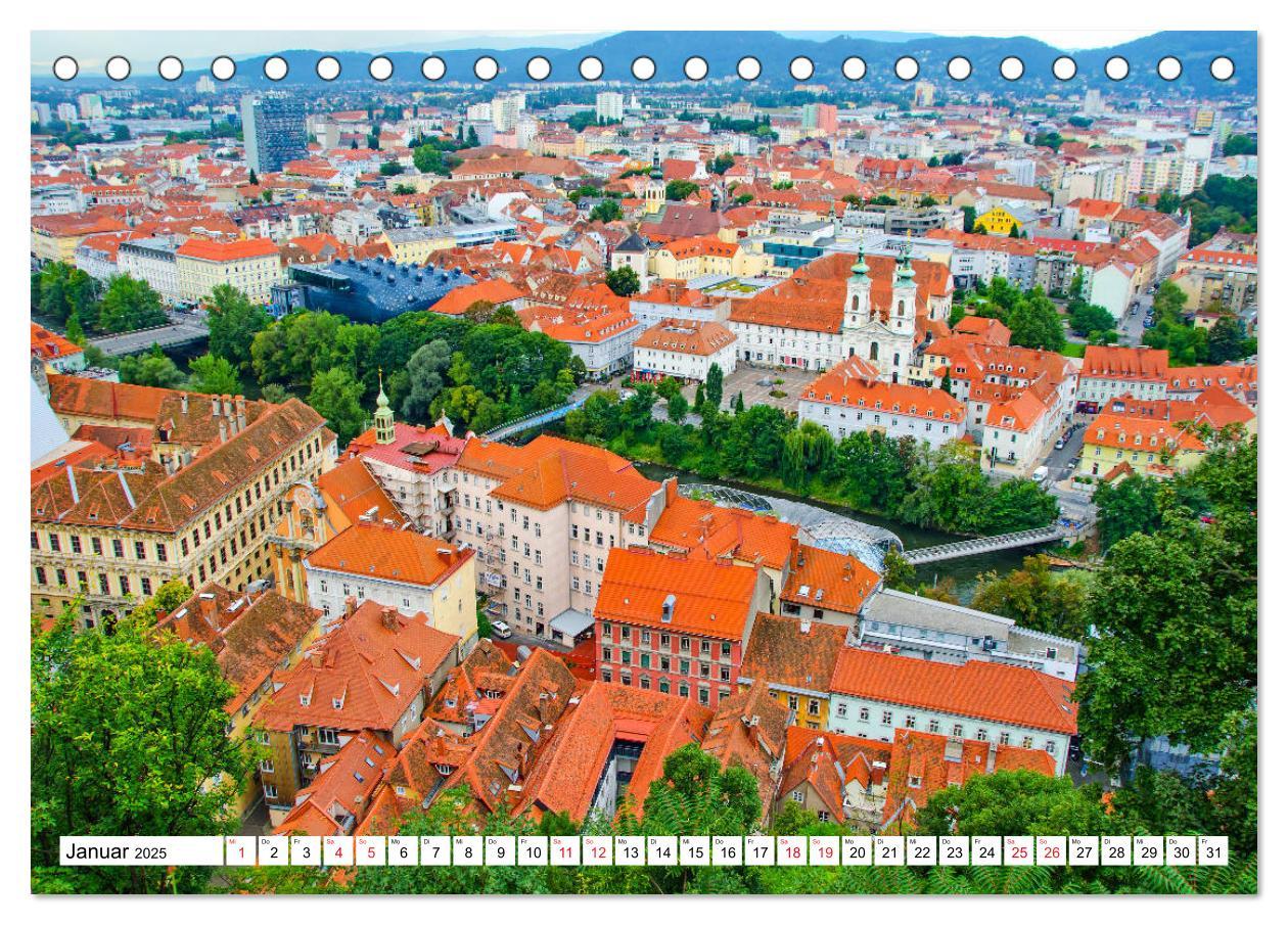 Bild: 9783435266968 | Graz - Ausblick auf die Dachlandschaft (Tischkalender 2025 DIN A5...