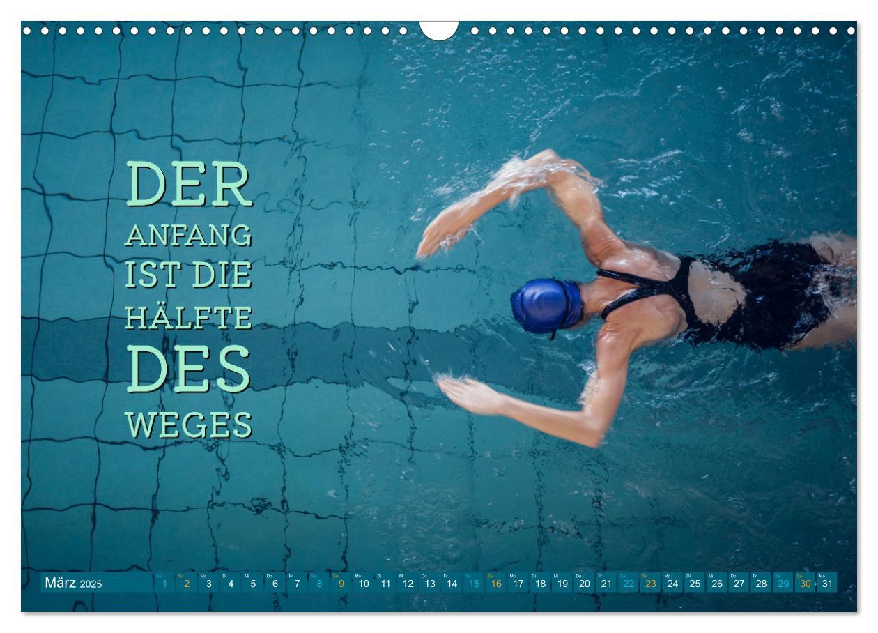 Bild: 9783383905674 | Schwimmen und SUP Begleitet mit coolen Sprüchen (Wandkalender 2025...