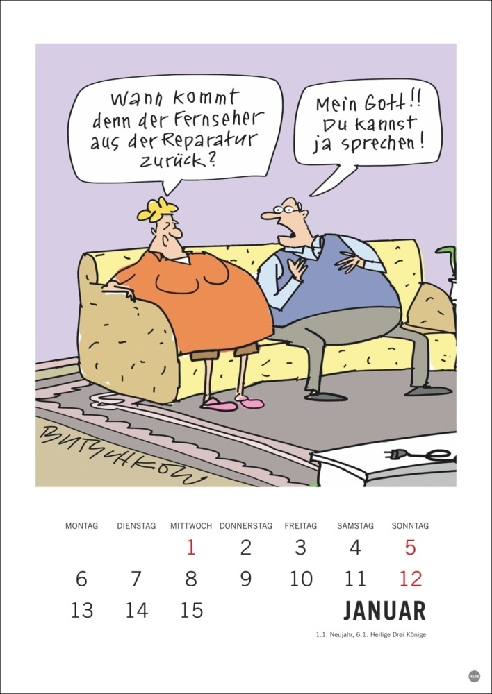 Bild: 9783756408665 | Peter Butschkow: Cartoon-Kracher Halbmonatskalender 2025 | Butschkow