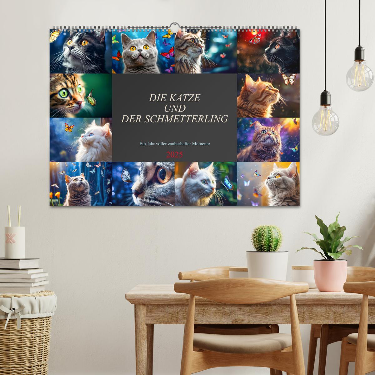 Bild: 9783383862618 | Die Katze und der Schmetterling (Wandkalender 2025 DIN A2 quer),...