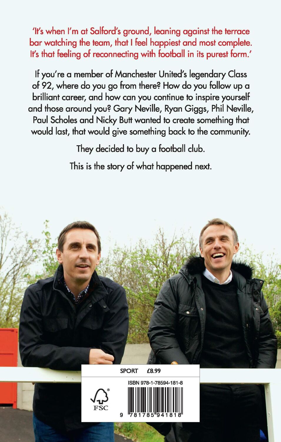 Rückseite: 9781785941818 | Class of 92: Out of Our League | Gary Neville (u. a.) | Taschenbuch