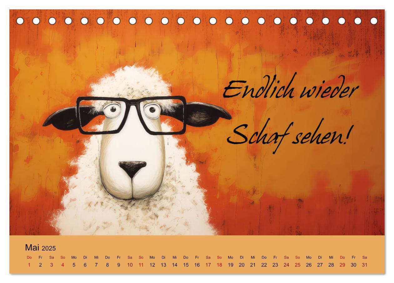 Bild: 9783383825903 | Schafsprüche (Tischkalender 2025 DIN A5 quer), CALVENDO Monatskalender