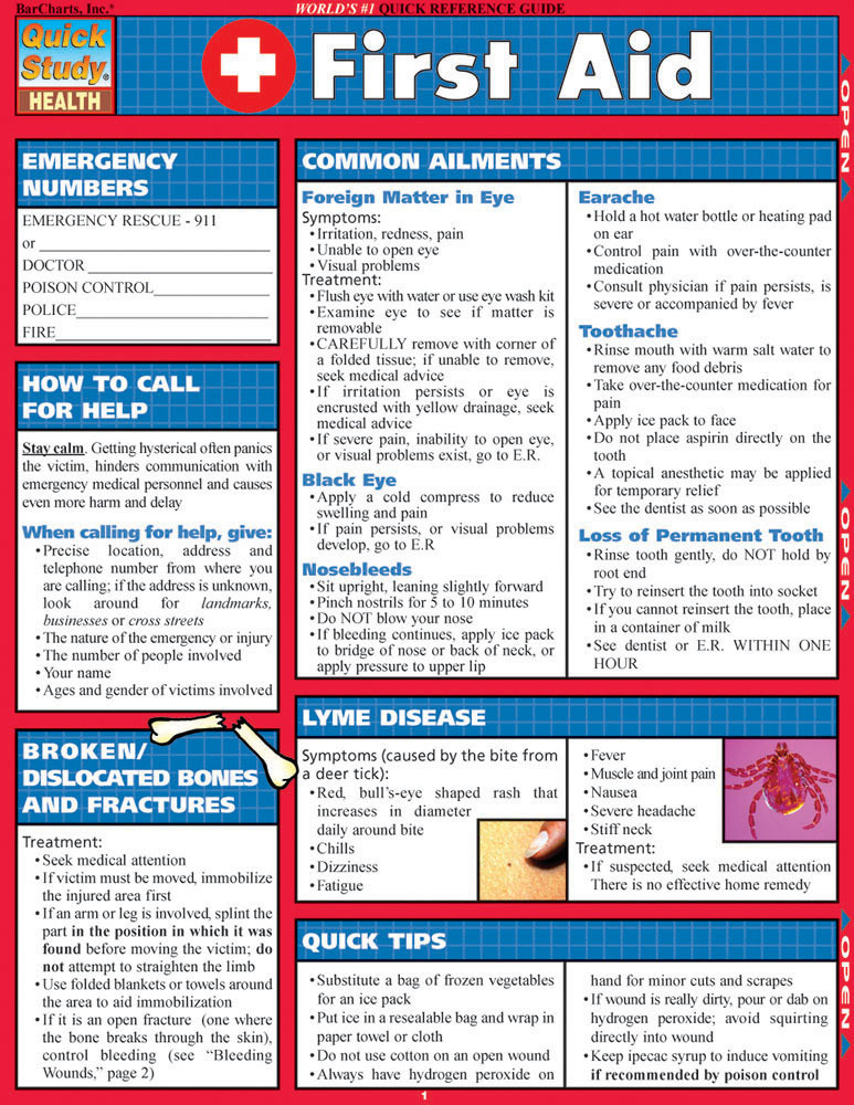 Cover: 9781572226999 | First Aid | Inc. BarCharts | Broschüre | Pamphlet | Englisch | 2024