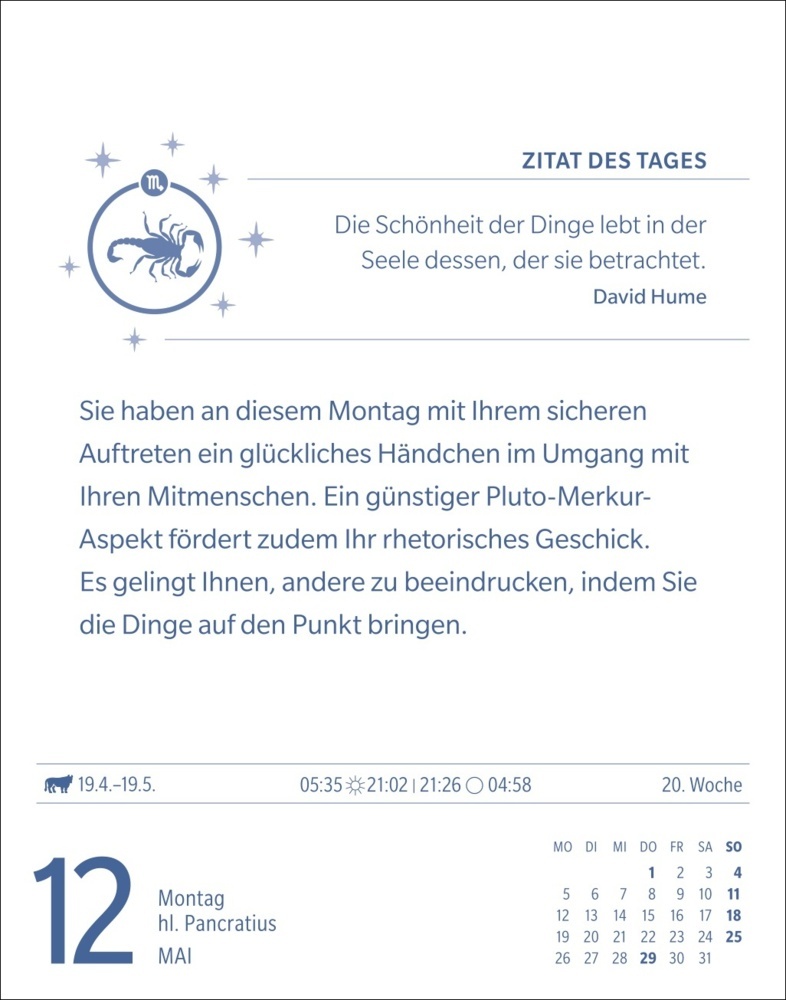 Bild: 9783840033742 | Skorpion Sternzeichenkalender 2025 - Tagesabreißkalender - Ihr...