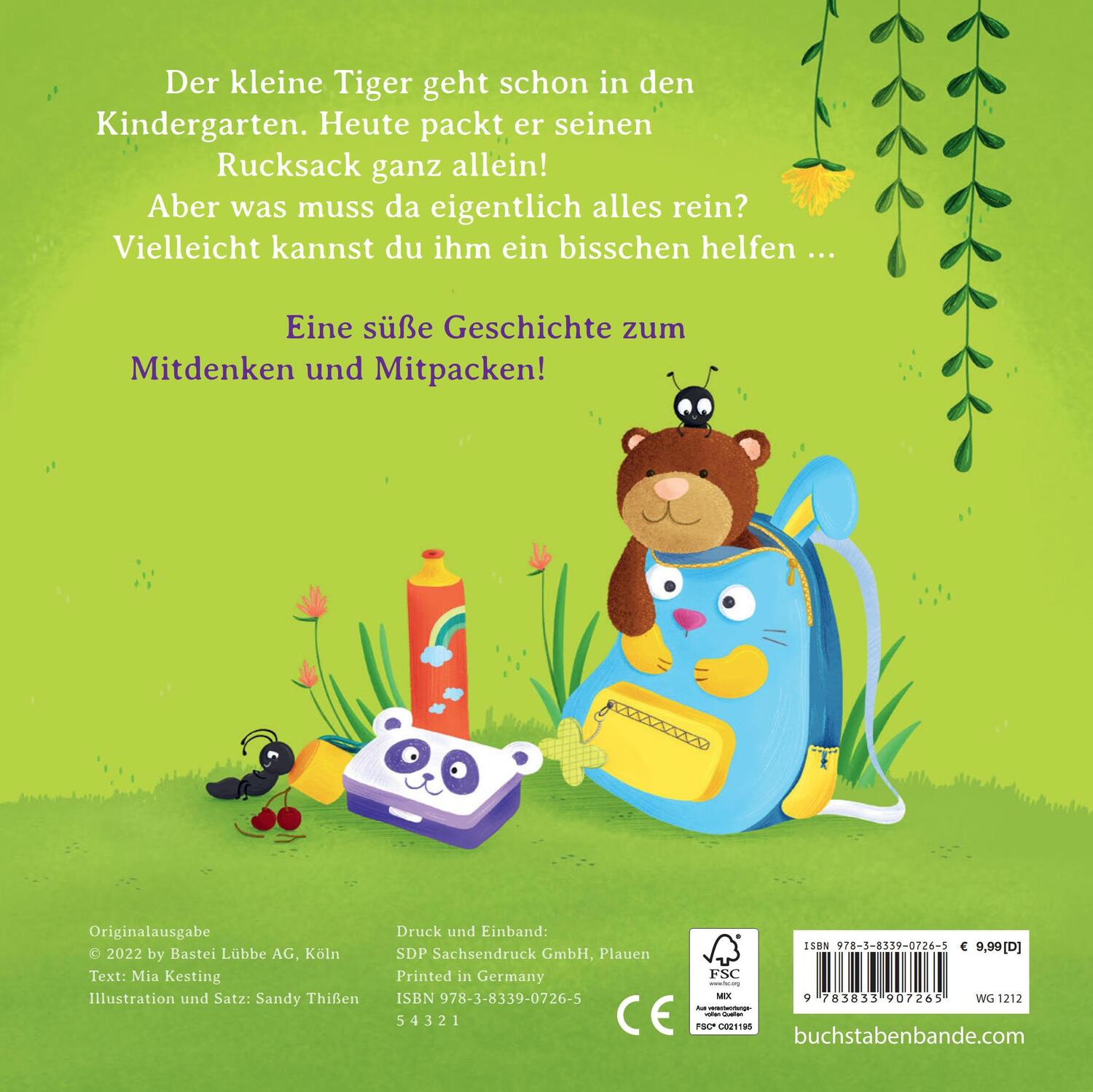 Bild: 9783833907265 | Der kleine Tiger packt seinen Rucksack (Pappbilderbuch) | Mia Kesting