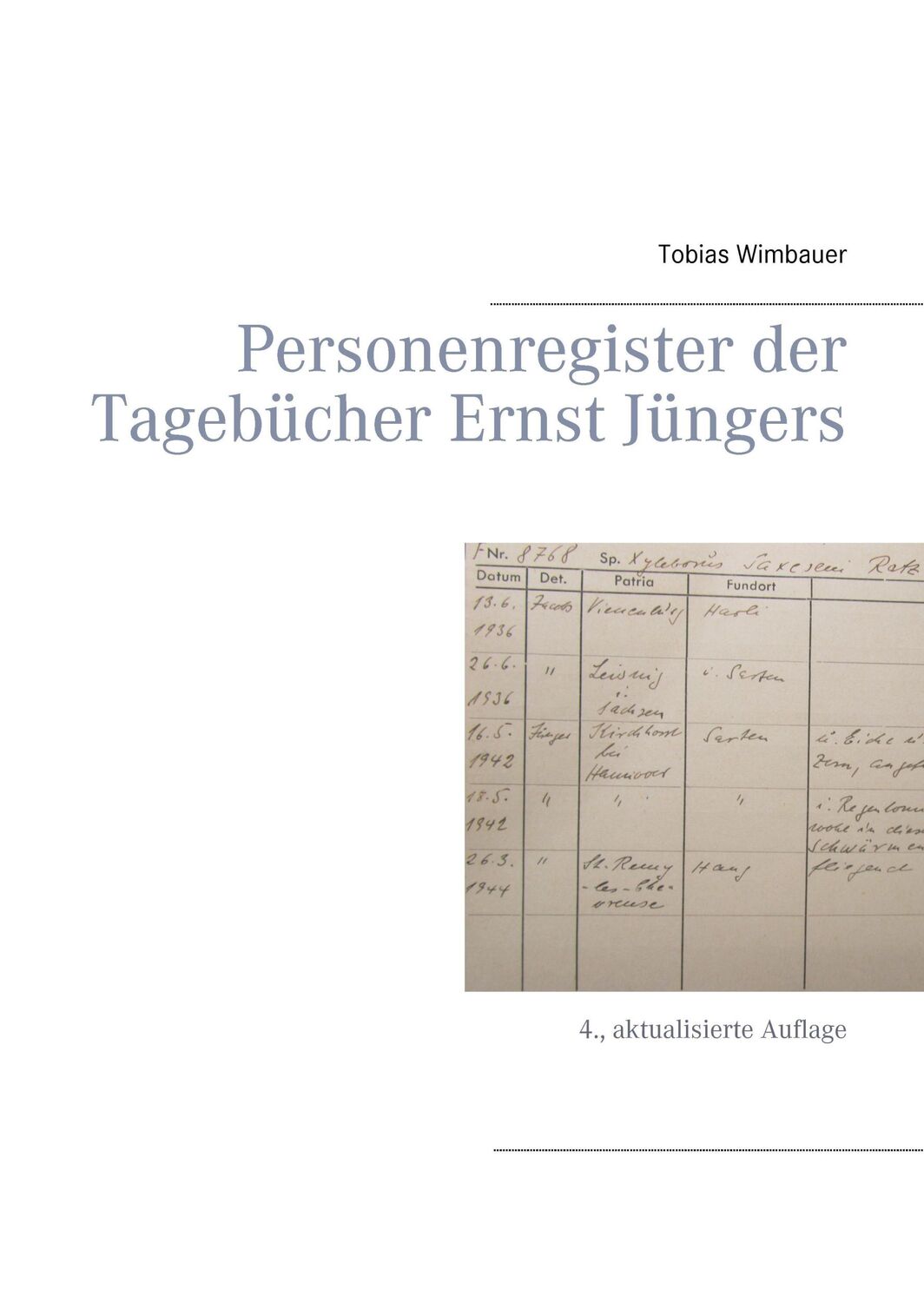 Cover: 9783743135857 | Personenregister der Tagebücher Ernst Jüngers. Großausgabe mit...