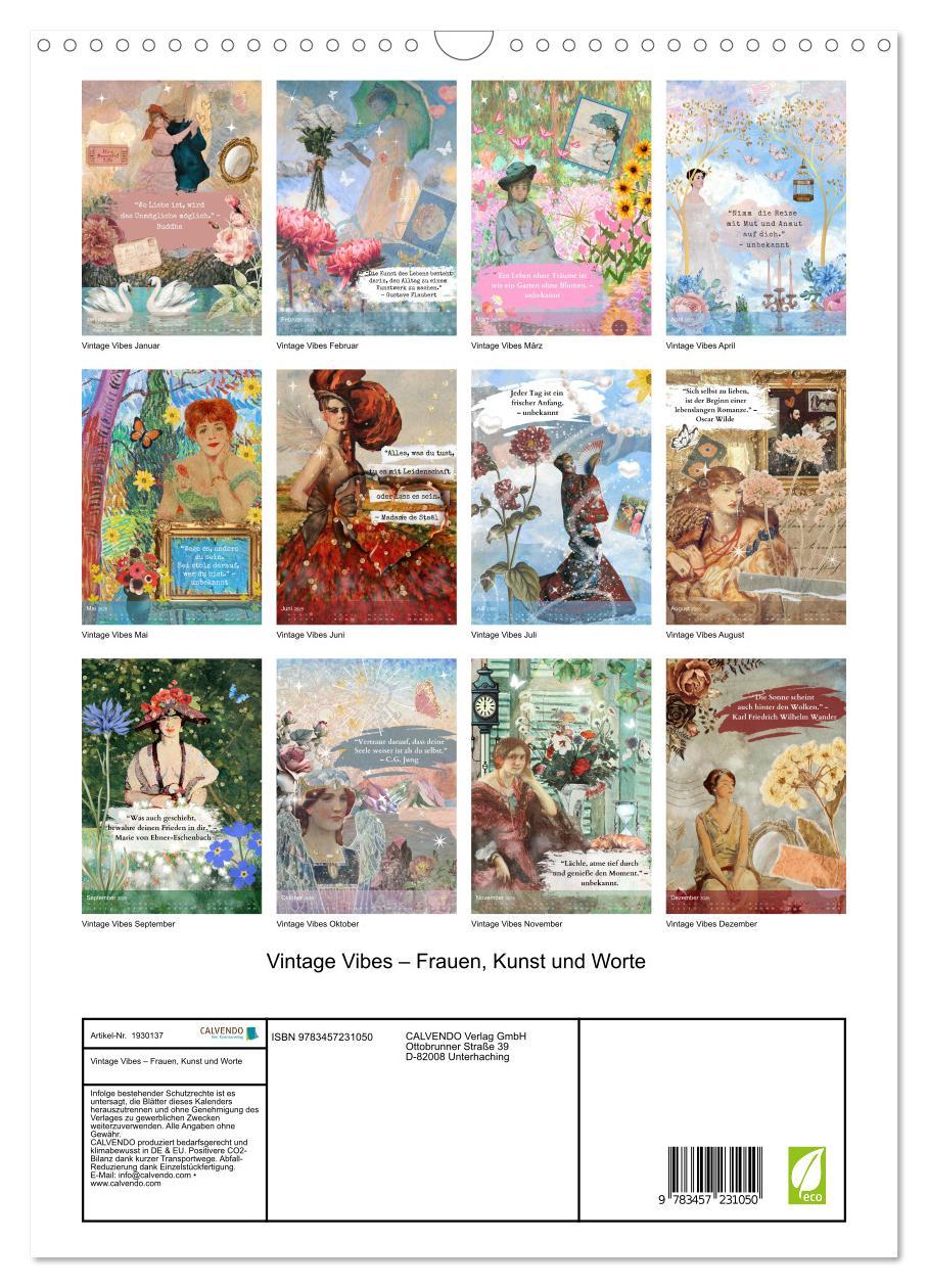 Bild: 9783457231050 | Vintage Vibes ¿ Frauen, Kunst und Worte (Wandkalender 2025 DIN A3...